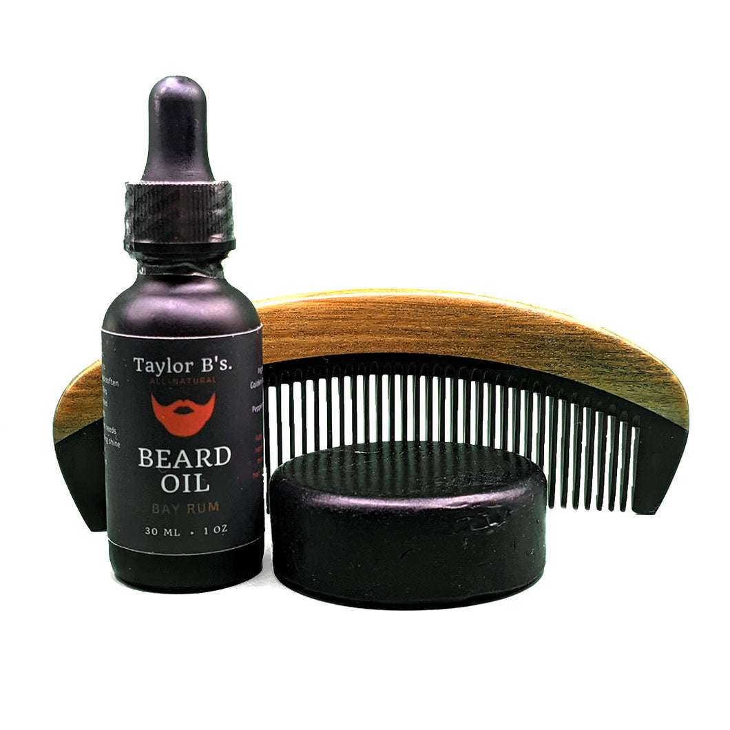 Beard Oil, Soap, and Comb Set